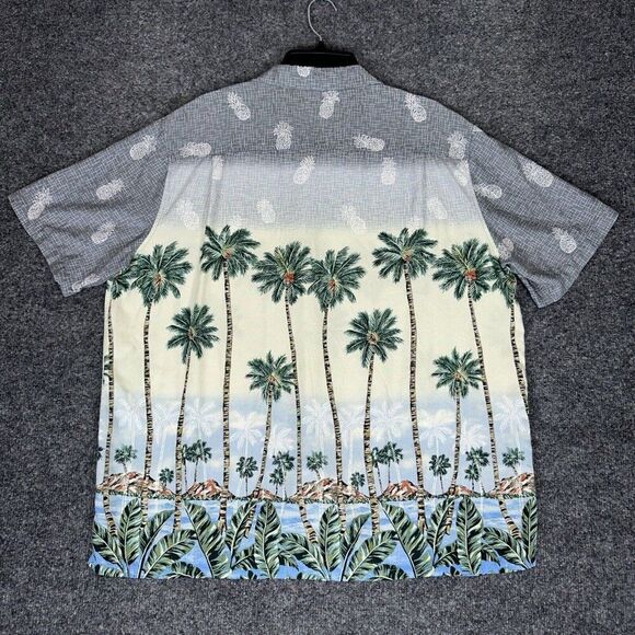 Batck Bay Hawaiian Shirt Mens XL Rayon Palm Trees Pineapple Short Sleeve Adult - Picture 3 of 5